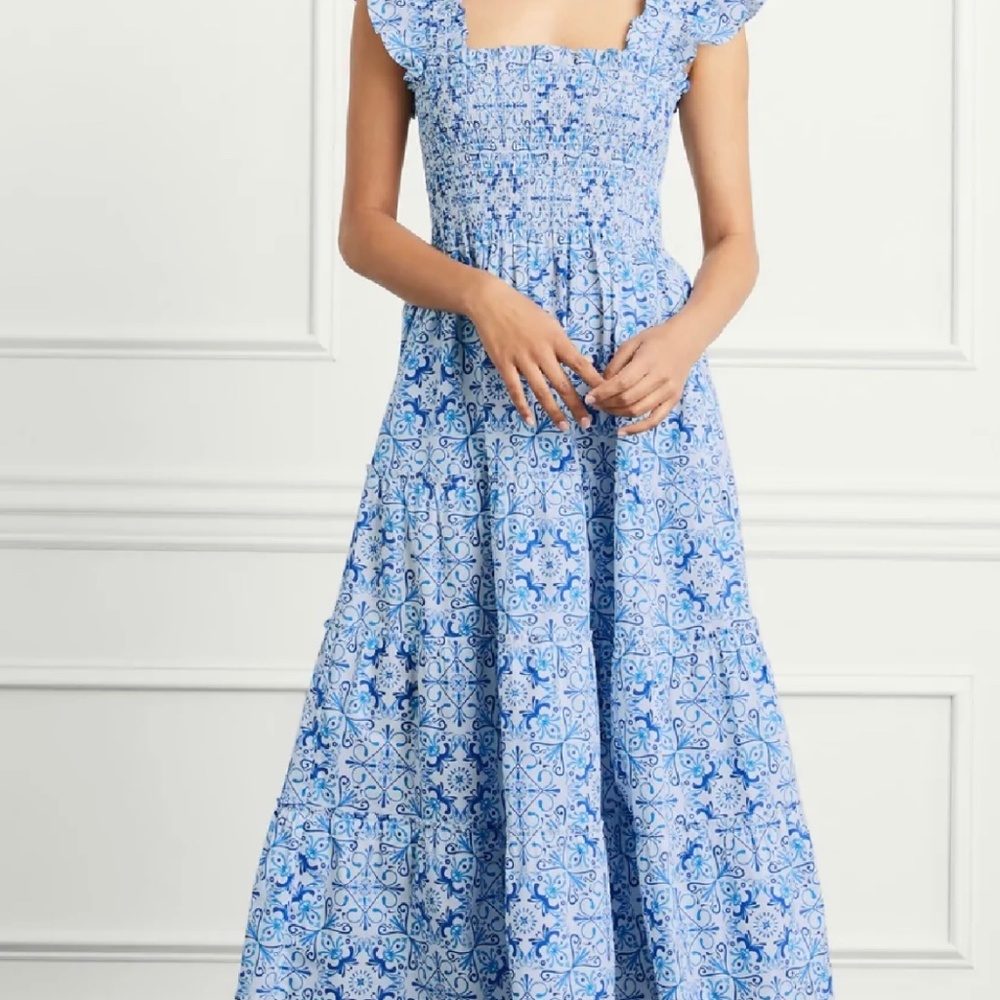 Hill House Ellie Nap Dress XS Blue Mosaic